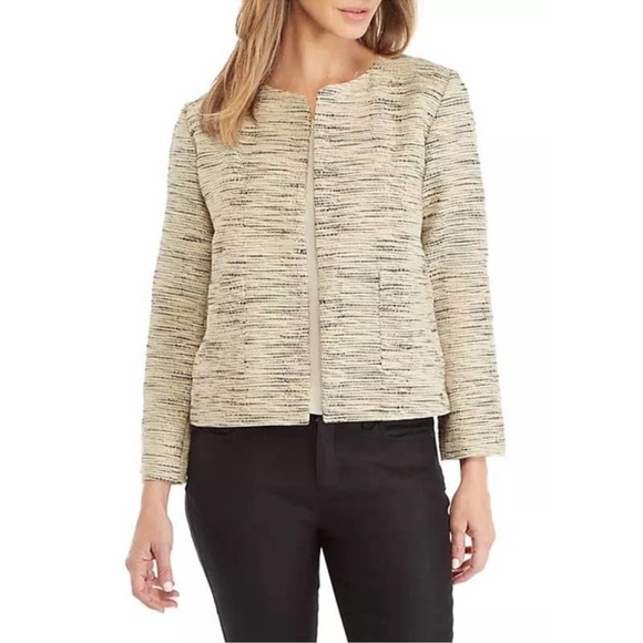 EUC - Eileen Fisher - handloomed organic Furrows open jacket blazer - Small - Picture 5 of 8